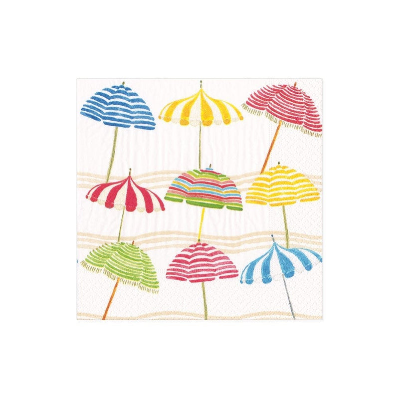 caspari Beach Umbrellas Paper Cocktail Napkins - 20 Per Package
