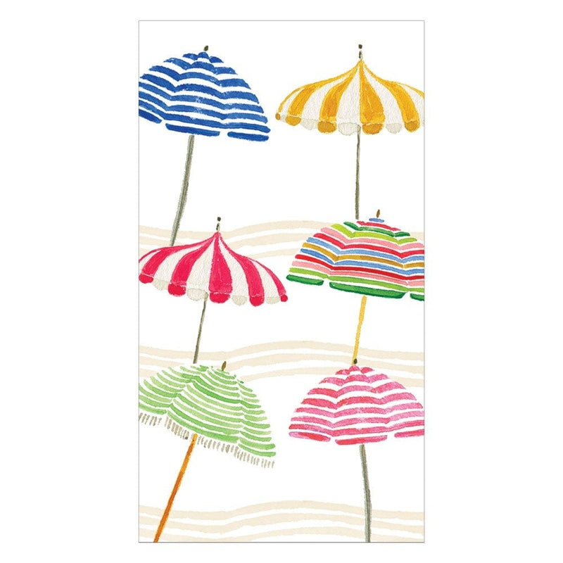 caspari Beach Umbrellas Paper Guest Towel Napkins - 15 Per Package