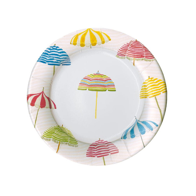 Caspari Beach Umbrellas Paper Salad & Dessert Plates - 8 Per Package