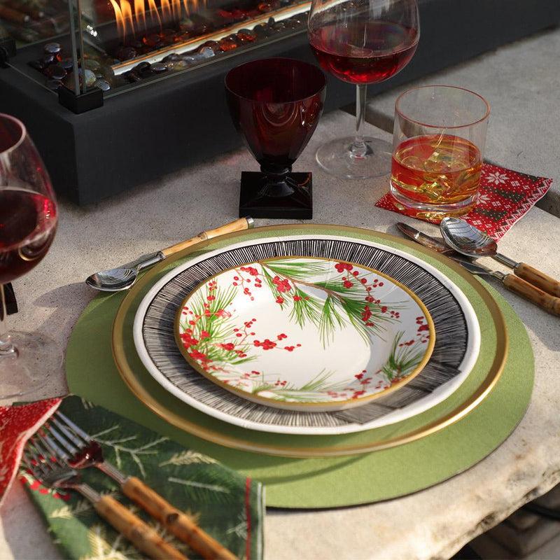 Caspari Berries And Pine Paper Salad & Dessert Plates - 8 Per Package