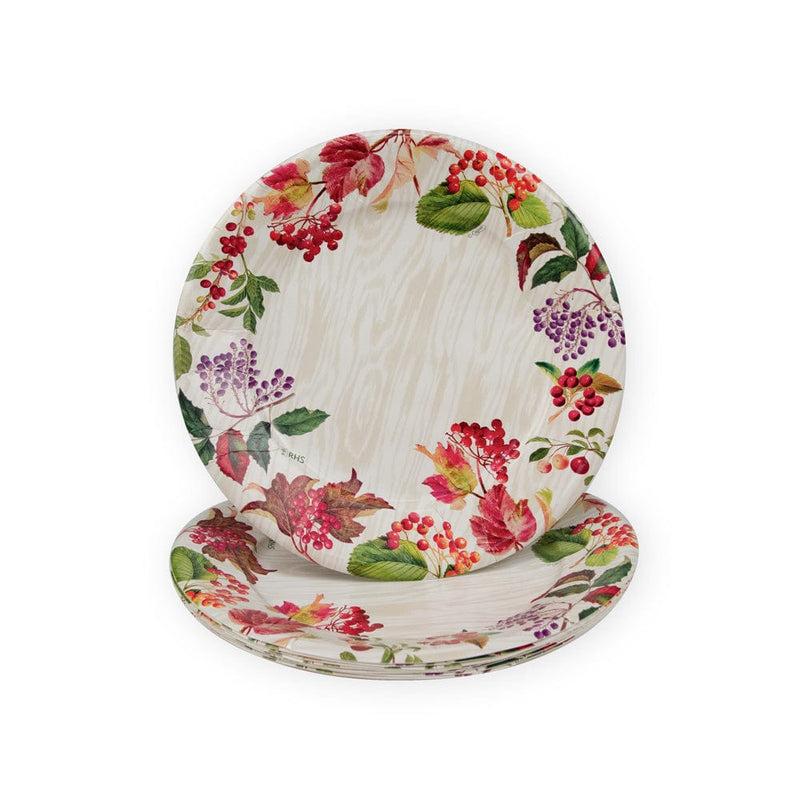 Caspari Berry Botanical Taupe Dinner Plates - 8 Per Package