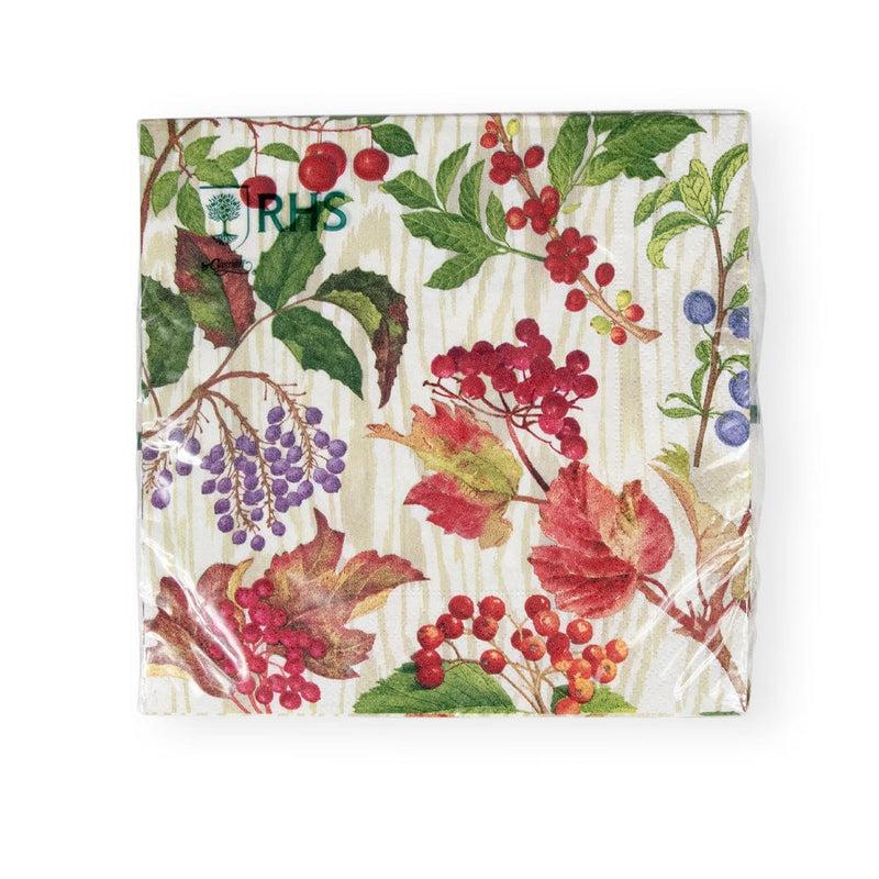 Caspari Berry Botanical Taupe Luncheon Napkins - 20 Per Package