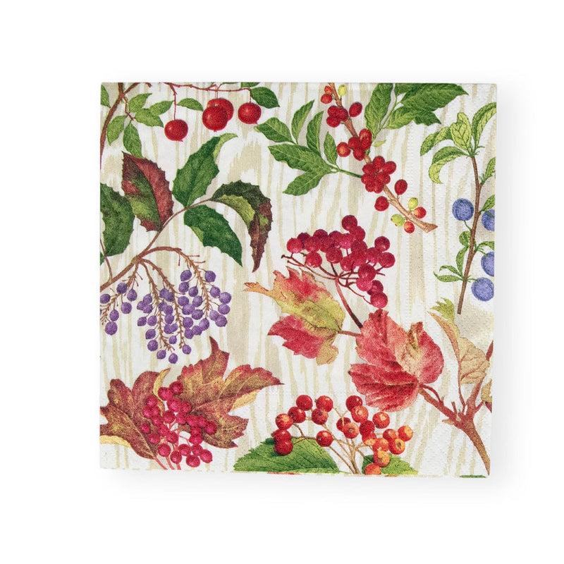 caspari Berry Botanical Taupe Luncheon Napkins - 20 Per Package