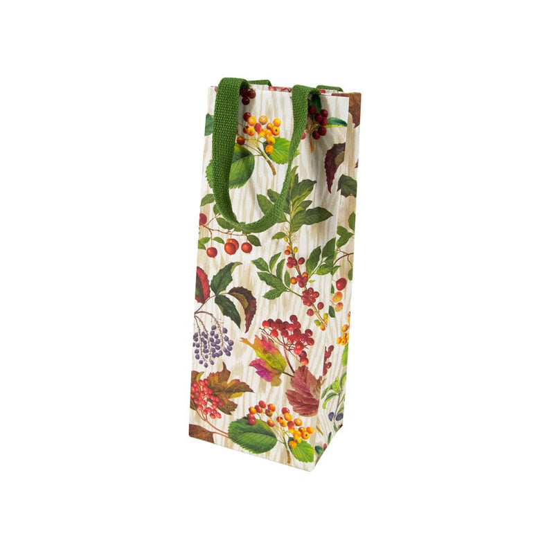 Caspari Berry Botanical Wine & Bottle Gift Bags - 1 Each