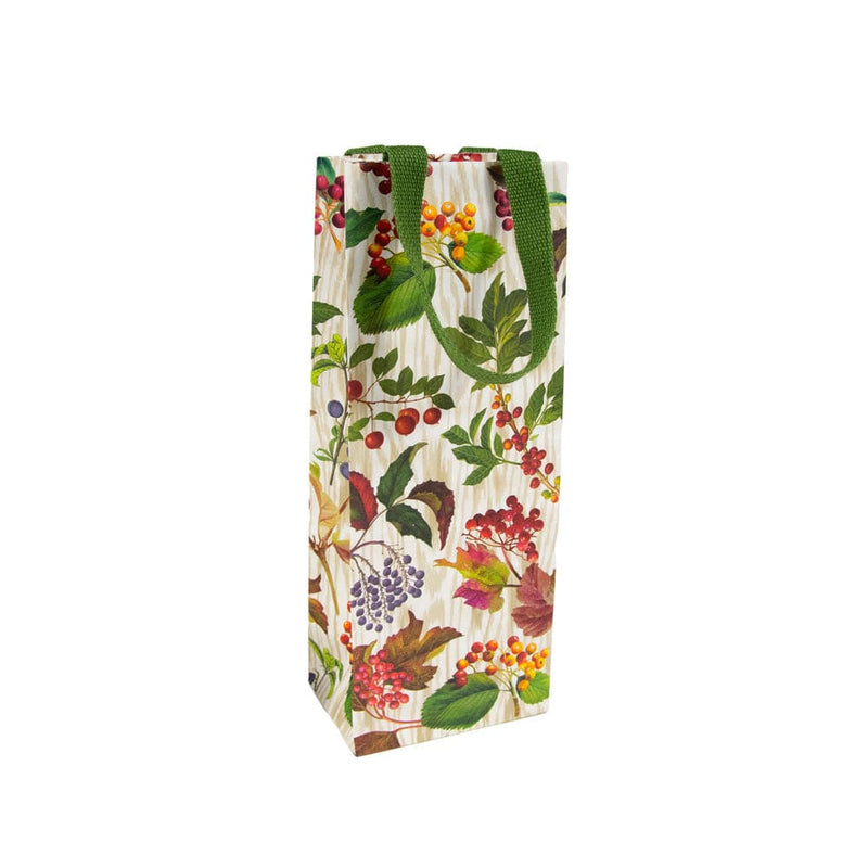 Caspari Berry Botanical Wine & Bottle Gift Bags - 1 Each