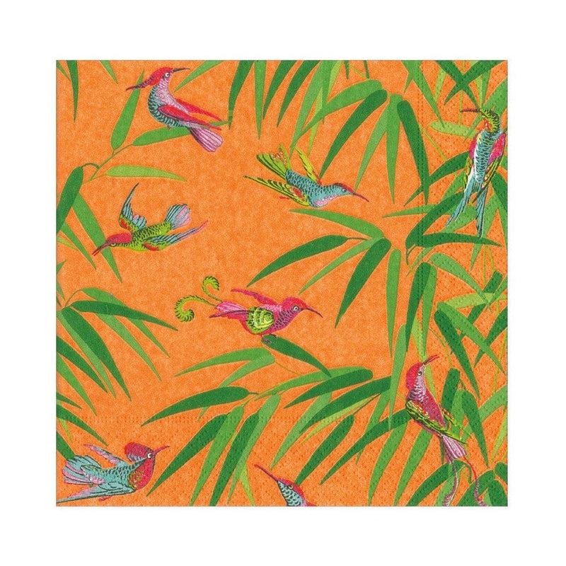 caspari Birds in Paradise Paper Luncheon Napkins in Orange - 20 Per Package