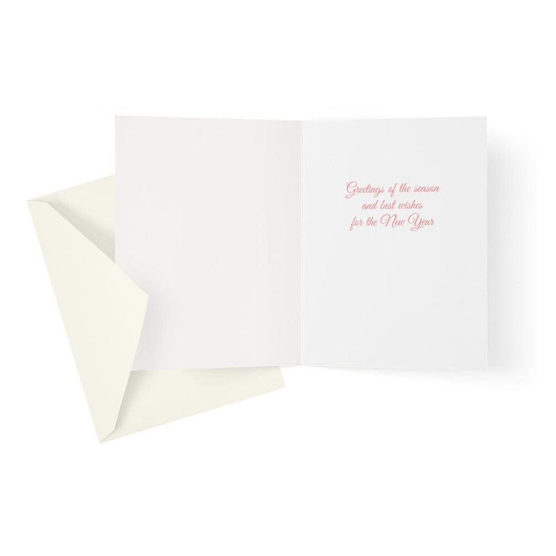 Caspari Birds On Holly Branch Boxed Christmas Cards - 15 Cards & 15 Envelopes