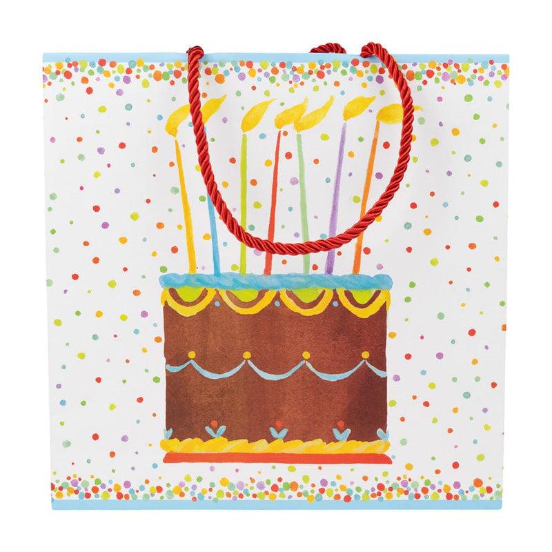Caspari Birthday Cake Medium Square Gift Bags - One Gift Bag Included