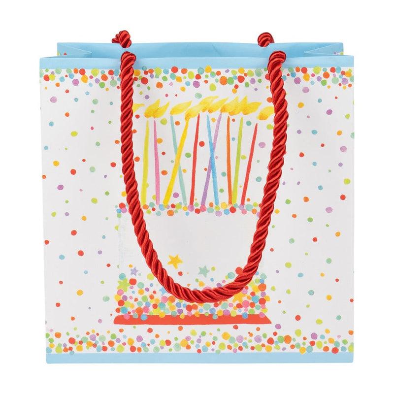 caspari Birthday Cake Small Square Gift Bags - One Gift Bag Included