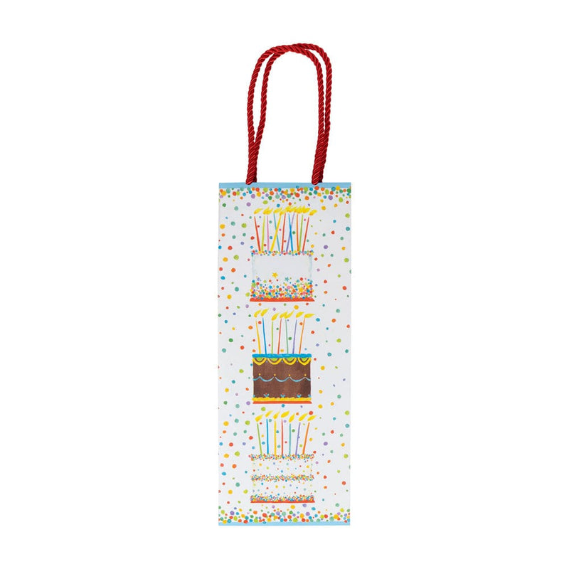 Caspari Birthday Cake Wine & Bottle Gift Bags - One Gift Bag Included