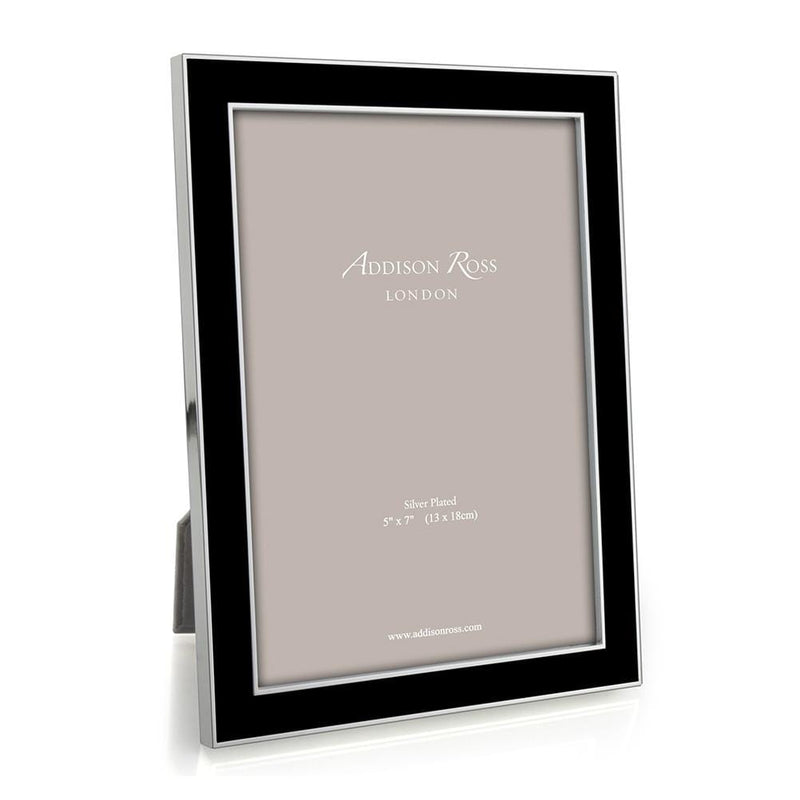 caspari Black Enamel 4" x 6" Picture Frame with Silver Trim - 1 Each