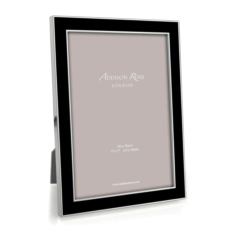 caspari Black Enamel 5" x 7" Picture Frame with Silver Trim - 1 Each