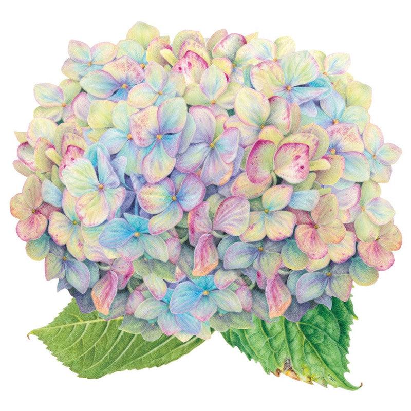 Caspari Blooming Hydrangea Die-Cut Placemats - 4 Each