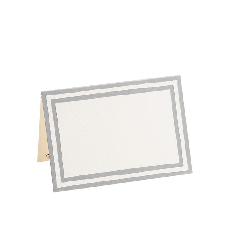 Caspari Border Stripe Place Cards In Silver Foil - 8 Per Package