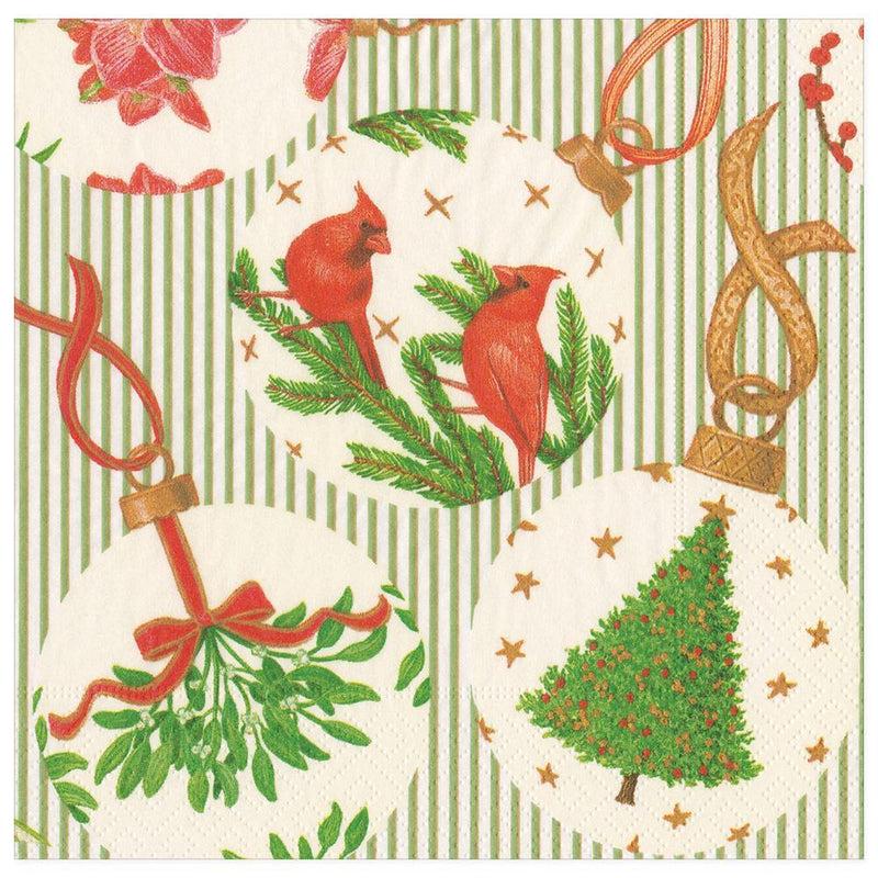 Caspari Botanical Ornaments Paper Dinner Napkins - 20 Per Package