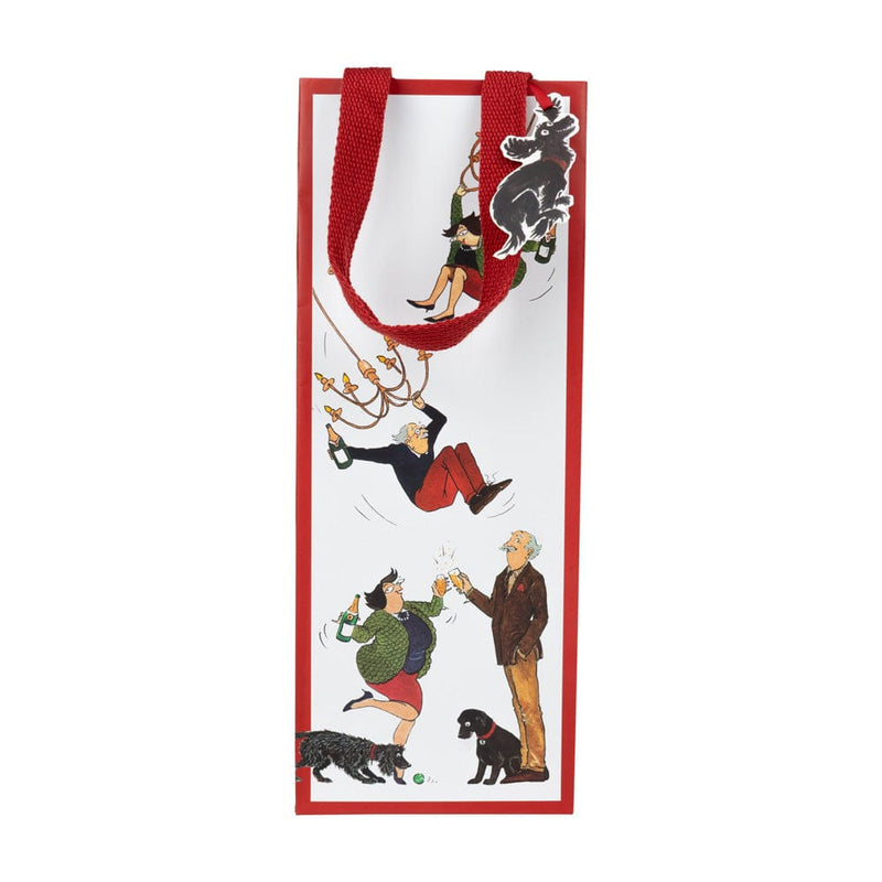 Caspari Bottoms Up Wine & Bottle Gift Bags - One Gift Bag Included