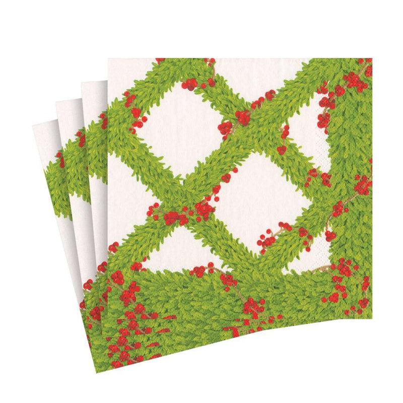 Caspari Boxwood Trellis Paper Luncheon Napkins - 20 Per Package