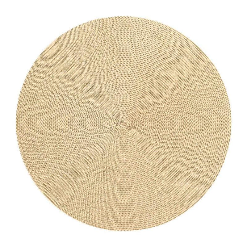 caspari Braided Round Placemat in Cream & Dust - 1 Each