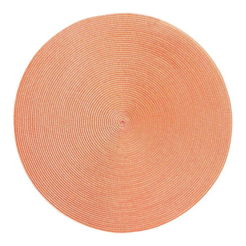 caspari Braided Round Placemat in Gold & Fiesta - 1 Each