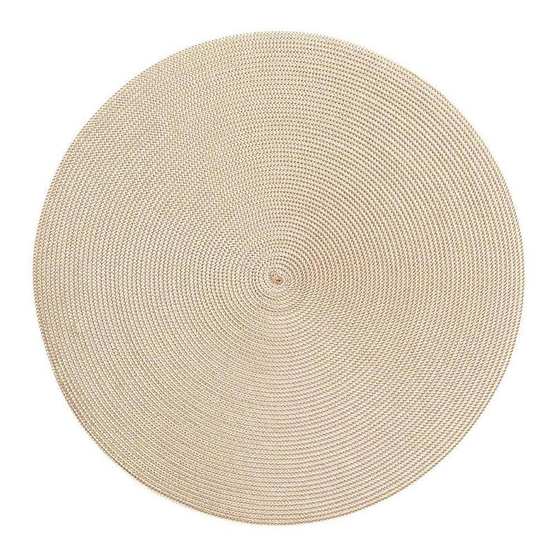 caspari Braided Round Placemat in Ivory & Dust - 1 Each
