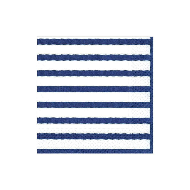 Caspari Bretagne Paper Cocktail Napkins In Blue - 20 Per Package