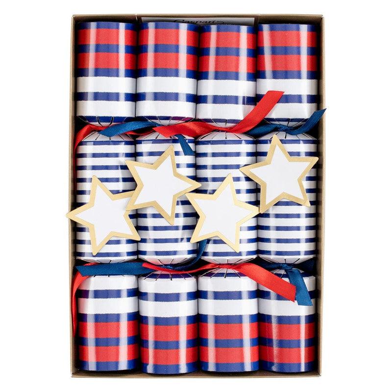Caspari Breton Stripe Celebration Crackers - 8 Per Box