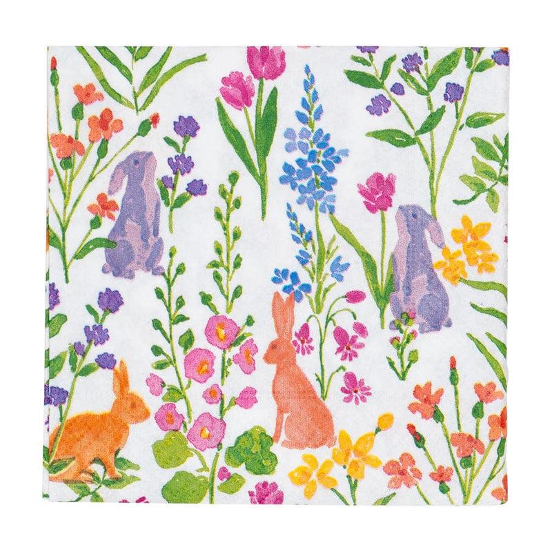 Caspari Bunny Field Cocktail Napkins - 20 Per Package