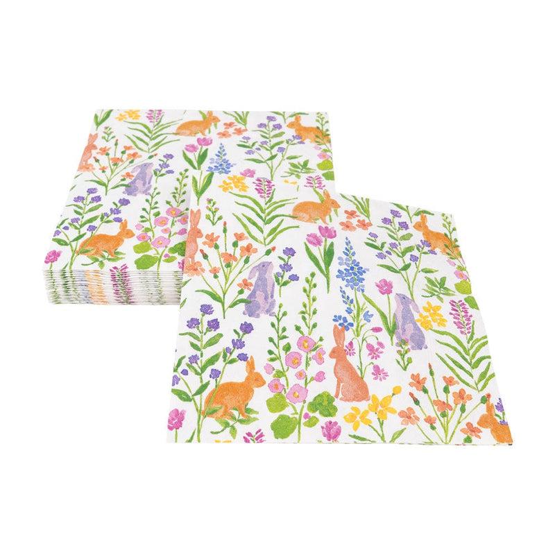 Caspari Bunny Field Luncheon Napkins - 20 Per Package