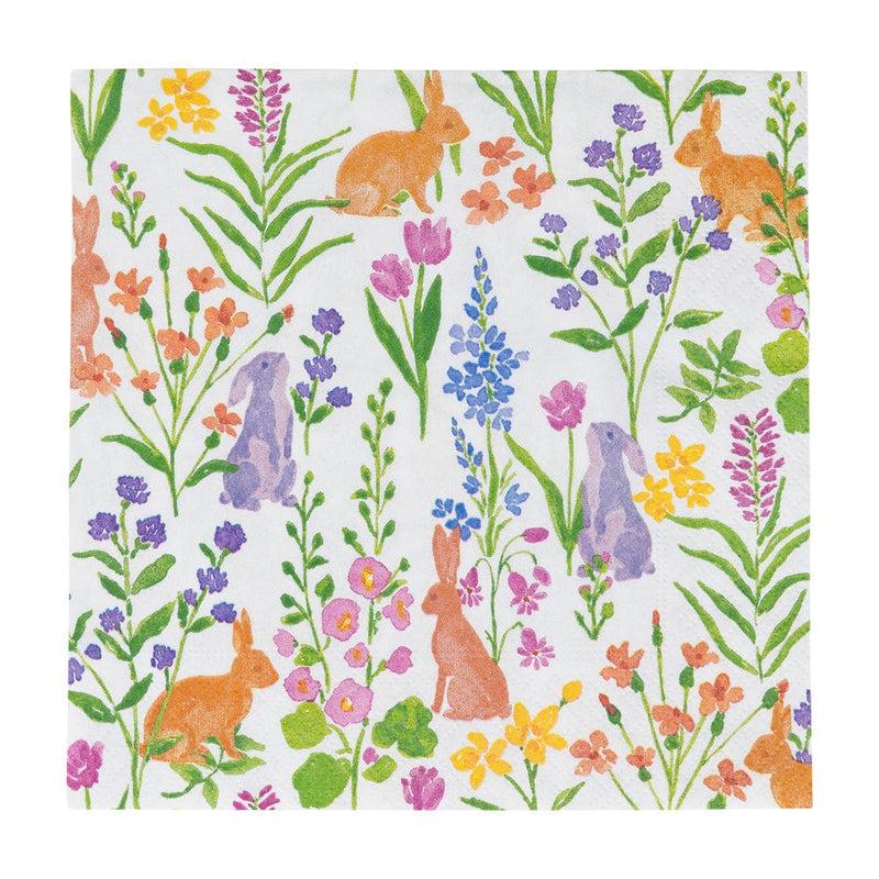 Caspari Bunny Field Luncheon Napkins - 20 Per Package