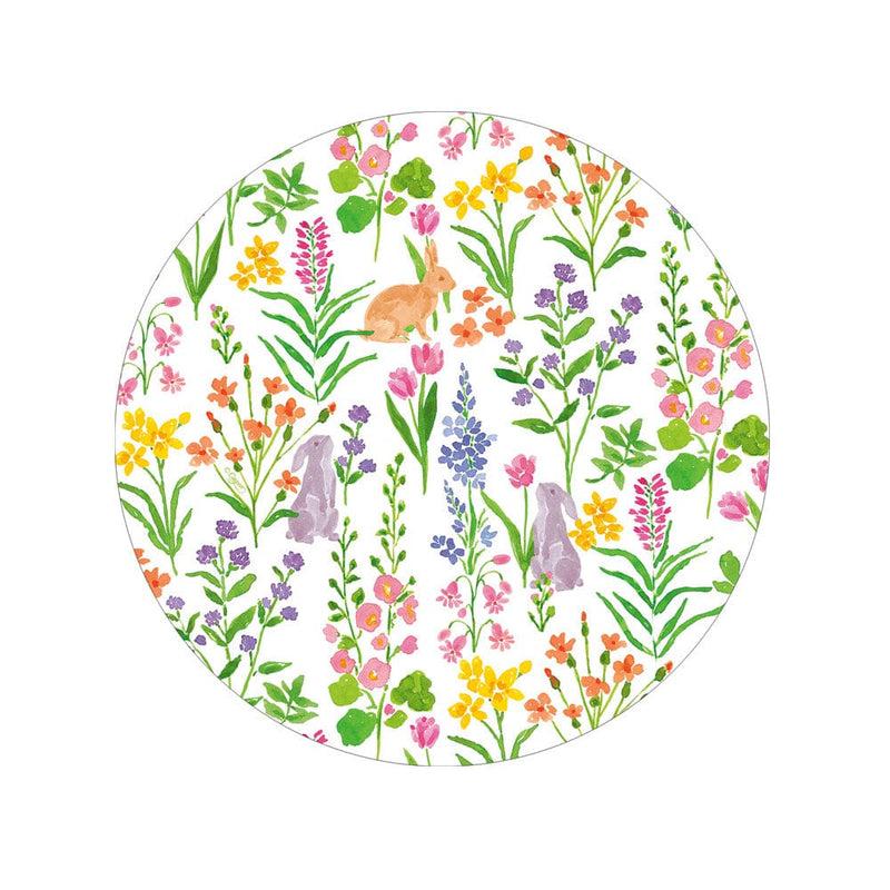 Caspari Bunny Field Paper Salad & Dessert Plates - 8 Per Package