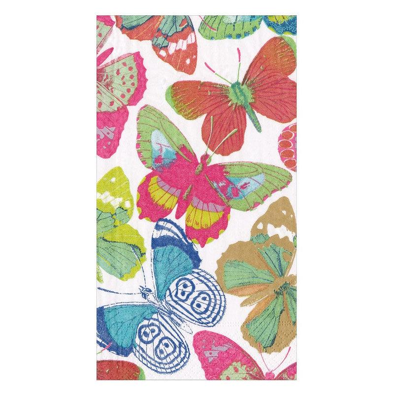 caspari Butterflies Bright Guest Towel Napkins - 15 Per Package
