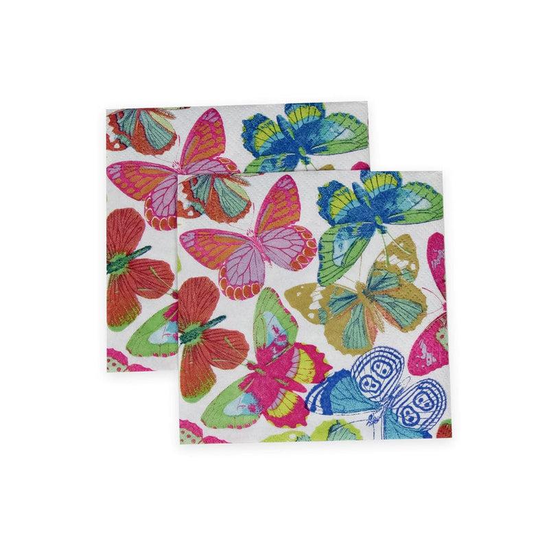 Caspari Butterflies Bright Paper Cocktail Napkins - 20 Per Package