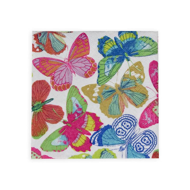 caspari Butterflies Bright Paper Cocktail Napkins - 20 Per Package