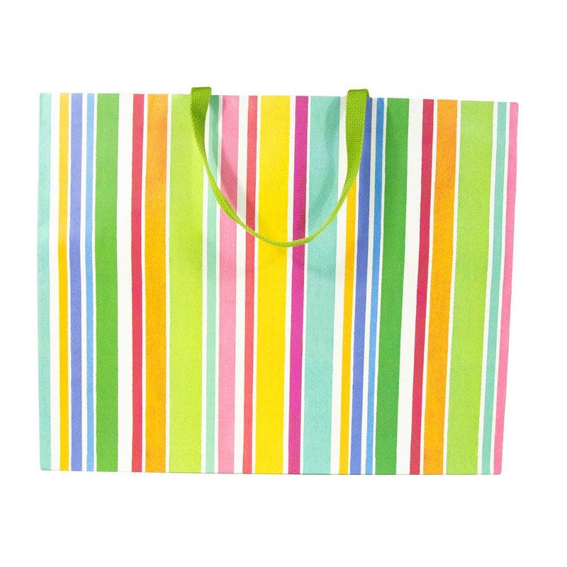 Caspari Cabana Stripe Bright Gift Bags - 1 Jumbo Gift Bag
