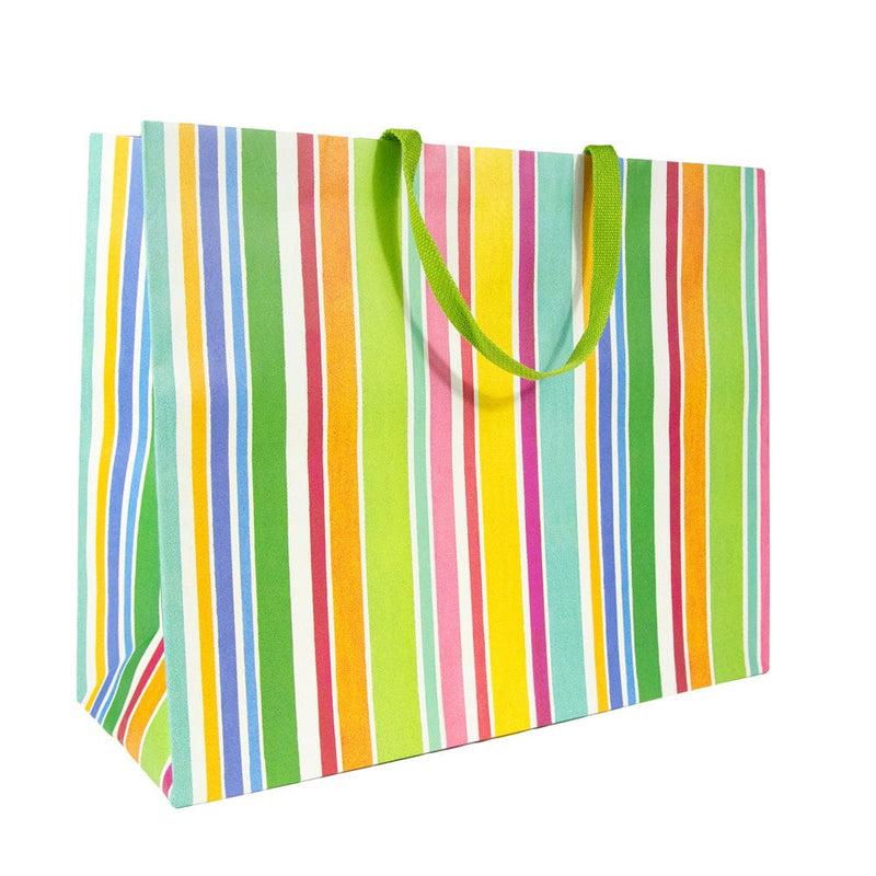 Caspari Cabana Stripe Bright Gift Bags - 1 Jumbo Gift Bag