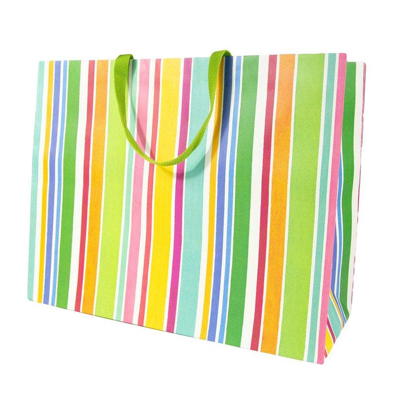 Caspari Cabana Stripe Bright Gift Bags - 1 Jumbo Gift Bag