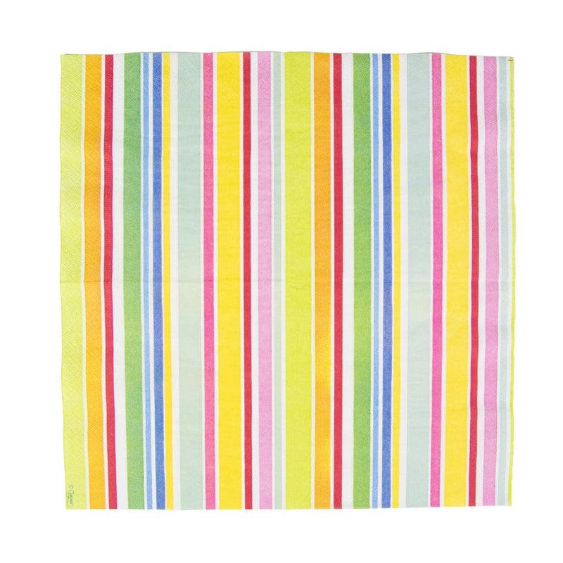 Caspari Cabana Stripe Bright Luncheon Napkins - 20 Per Package