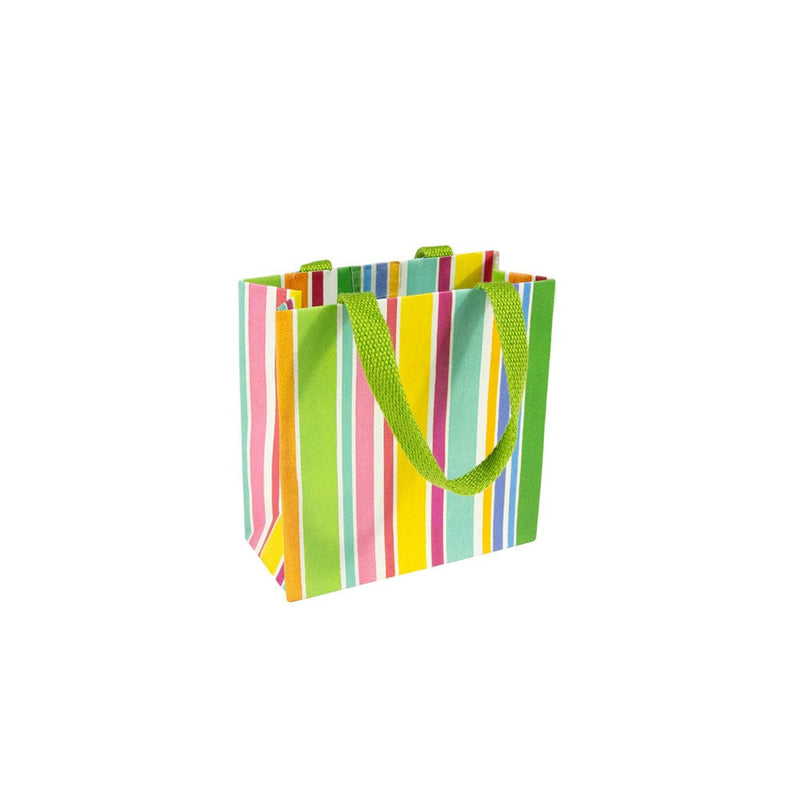 Caspari Cabana Stripe Bright Small Square Gift Bags - 1 Each