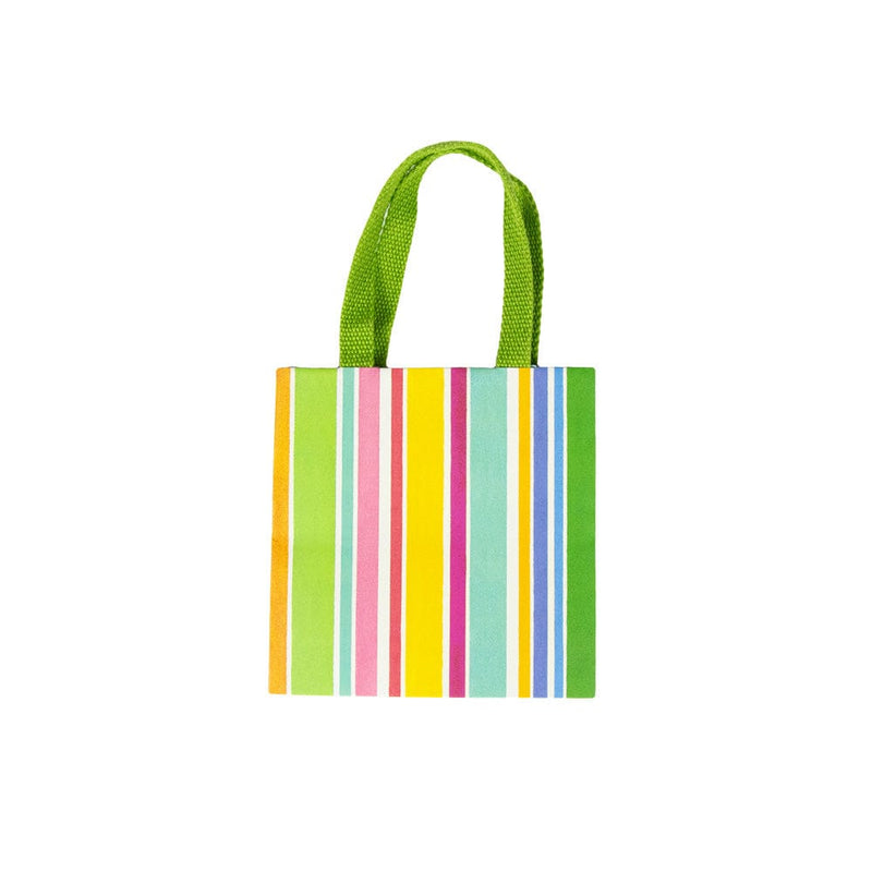 caspari Cabana Stripe Bright Small Square Gift Bags - 1 Each