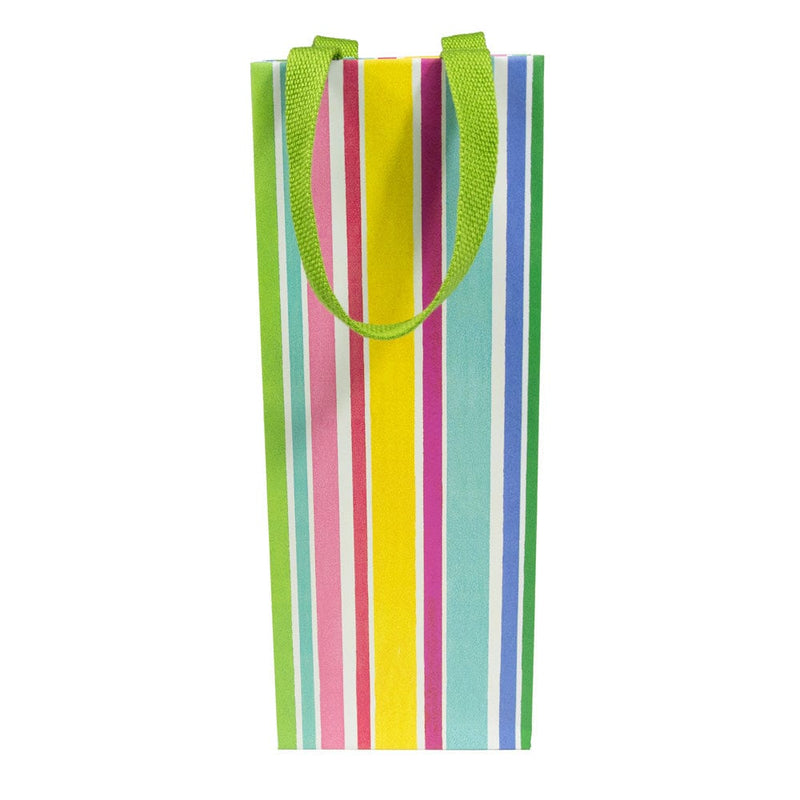 Caspari Cabana Stripe Bright Wine & Bottle Gift Bags - 1 Each