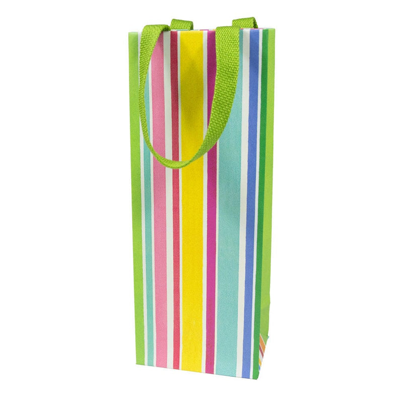 caspari Cabana Stripe Bright Wine & Bottle Gift Bags - 1 Each