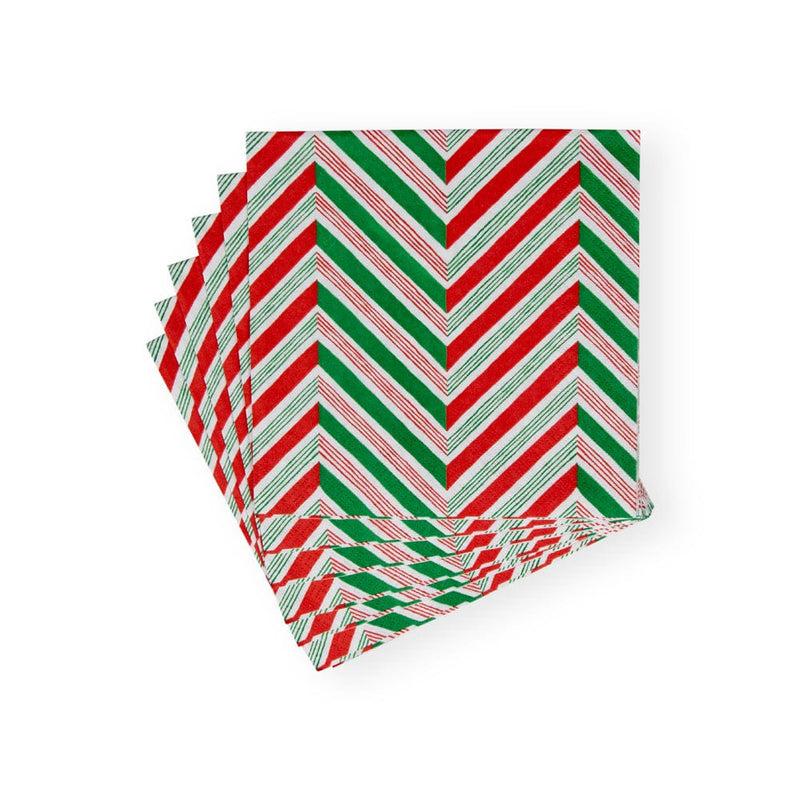 Caspari Candy Cane Stripes Paper Luncheon Napkins - 20 Per Package