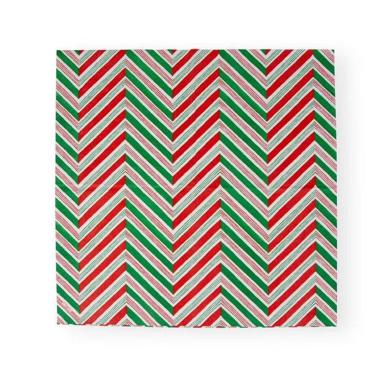 Caspari Candy Cane Stripes Paper Luncheon Napkins - 20 Per Package
