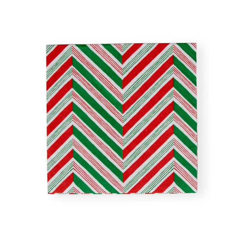 caspari Candy Cane Stripes Paper Luncheon Napkins - 20 Per Package
