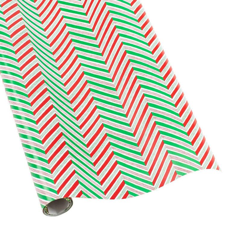 caspari Candy Cane Stripes White Gift Wrapping Paper - 30" x 8' Roll