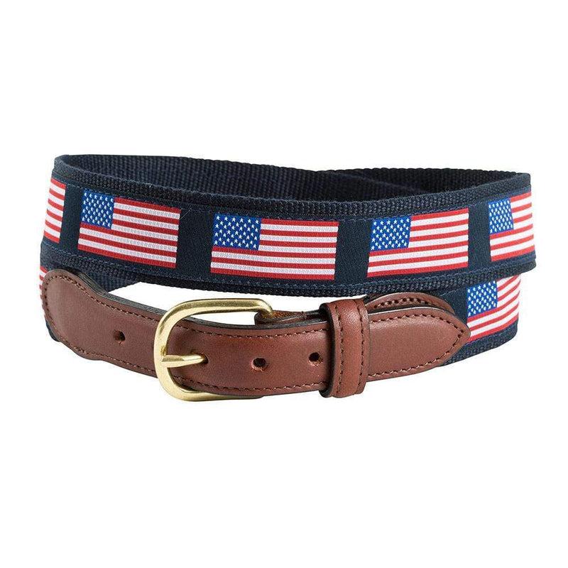 caspari American Flags Motif Belt