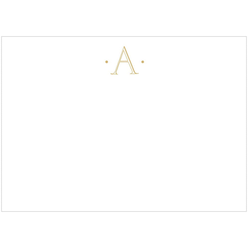 Caspari Caspari Antique Plain Letter A Foil Correspondence Cards - 12 Cards And Envelopes