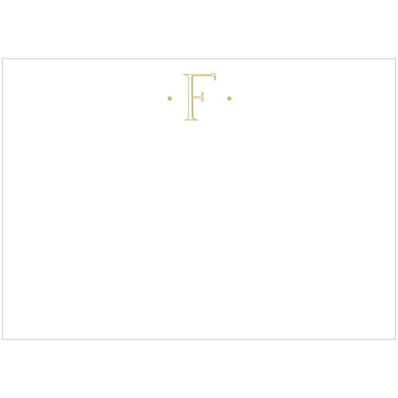 Caspari Caspari Antique Plain Letter F Foil Correspondence Cards - 12 Cards And Envelopes