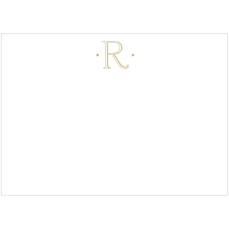 Caspari Caspari Antique Plain Letter R Foil Correspondence Cards - 12 Cards And Envelopes