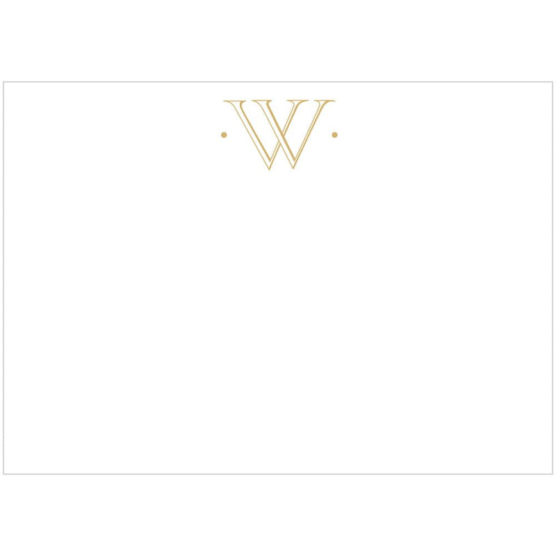 Caspari Caspari Antique Plain Letter W Foil Correspondence Cards - 12 Cards And Envelopes